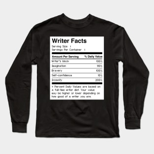 Facts | Funny Novelist Writer Gift Long Sleeve T-Shirt